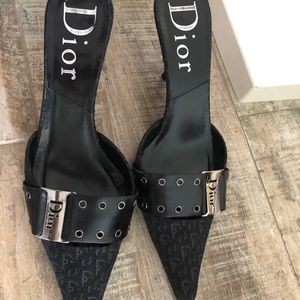 Christian Dior Street mule black heels, in box